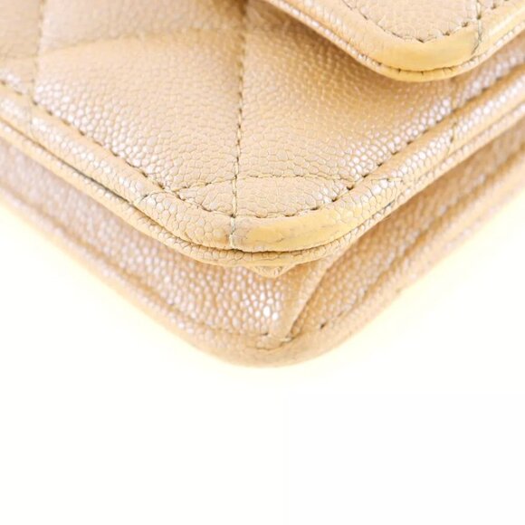 CHANEL Classic Chain Wallet Chain wallet Matelasse Purse beige/Gold Hardwa... - Picture 4 of 9